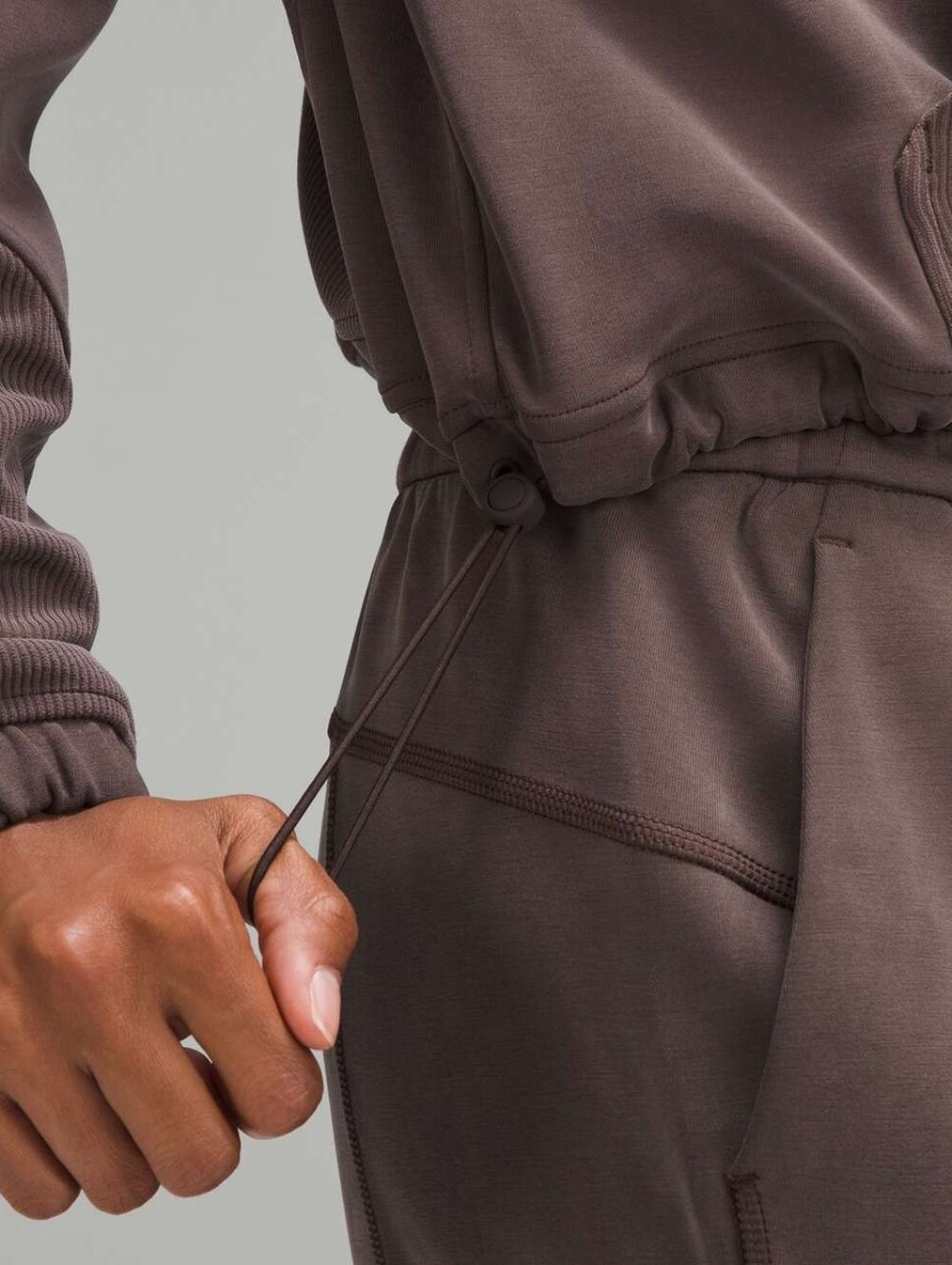 Lululemon Brushed Softstreme Ribbed Half Zip in Espresso, size 6. - Picture 3 of 13